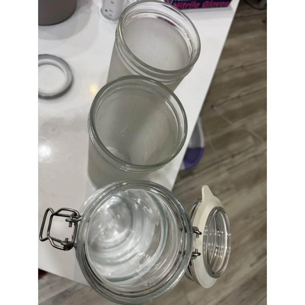 IKEA Frosted Glass Food Storage And IKEA Glass Storage Canister